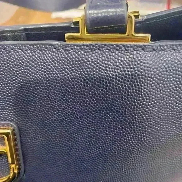 FURLA BELVEDERE 100% Leather Tote M in Blue Barely Used | MSRP $378 | free gift! - Picture 12 of 16